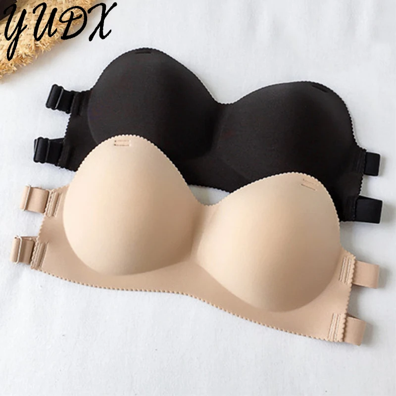

Sexy Backless Invisible Bra Push Up For Women Lingerie Seamless Brassiere Black Strapless Bandeau No Sewing Bra Female Underwear