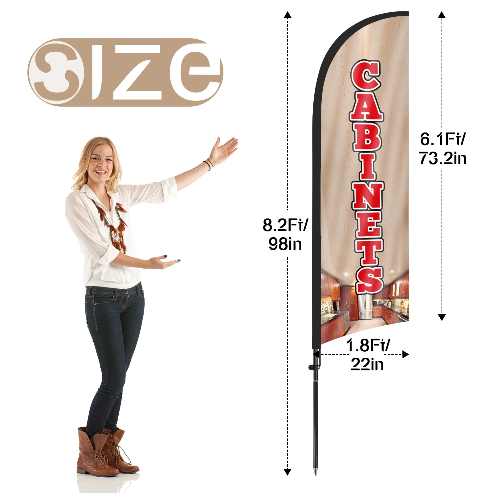 FSFLAG 1 шт. 280 см шкафы перьевой флаг с флагштоком рекламные наружные баннеры