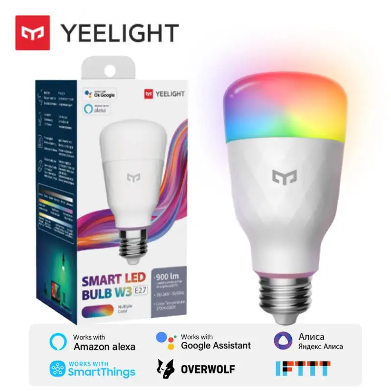 

Yeelight Smart LED Bulb W3 Color YLDP005 Light Smart Home Wireless Wifi RGBW Lamp Work With Alexa Google Home Yandex Alice