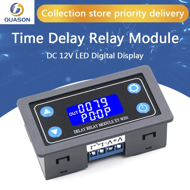 DC12V 12V LED Digital Time Delay Relay Module Programmable Timer Relay Control Switch Timing Trigger Cycle with Case for Indoor