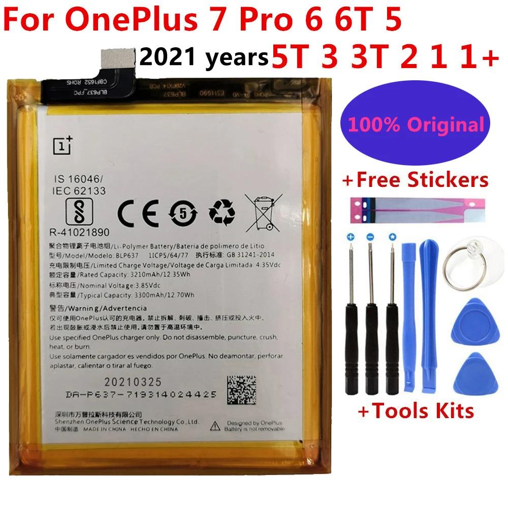 

Original Replacement Battery For OnePlus 7 Pro 6 6T 5 5T 3 3T 2 1 1+ BLP571 BLP699 BLP613 BLP633 BLP637 BLP657 Phone Battery