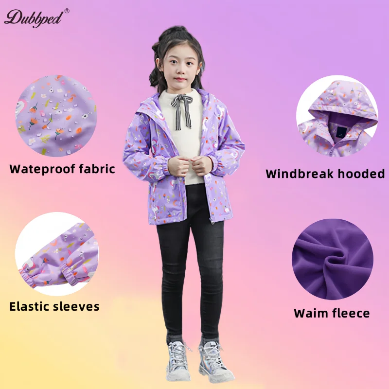 Водонепроницаемая Ветрозащитная Куртка Унисекс С Принтом Единорога Для Детей