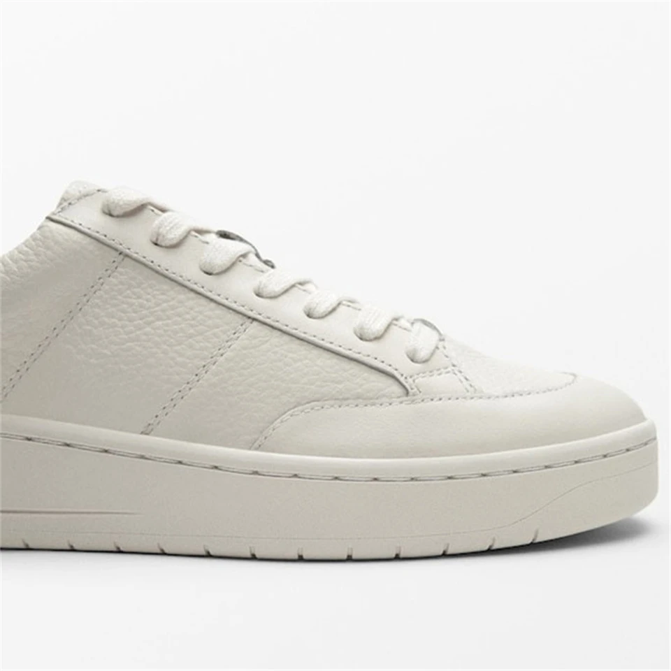 2023 Spring Summer Genuine Leather Lace-Up Sneakers Women Canvas Shoes Woman Casual Sports Shoes Female Flats Trendy Footwear