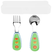 1 set toddler forks spoons baby self feeding training utensils kids eating utensils