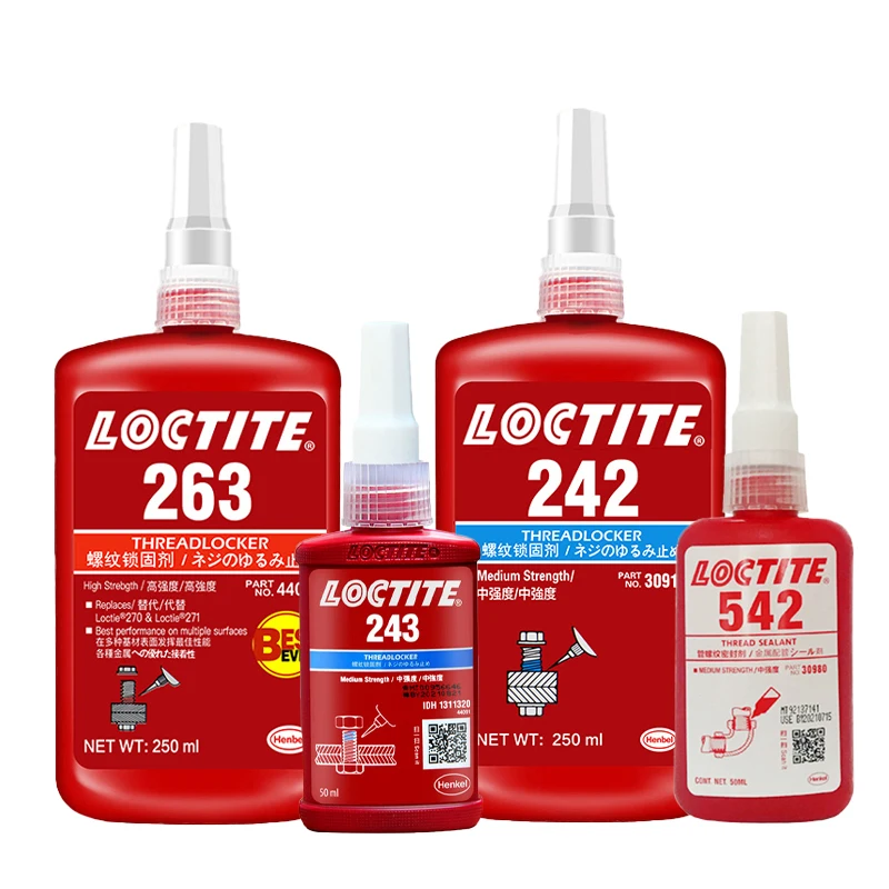 10ml 50ml 250ml Loctite 243 242 Screw Glue 542 Pipe Thread Glue 638 Bearing Adhesive