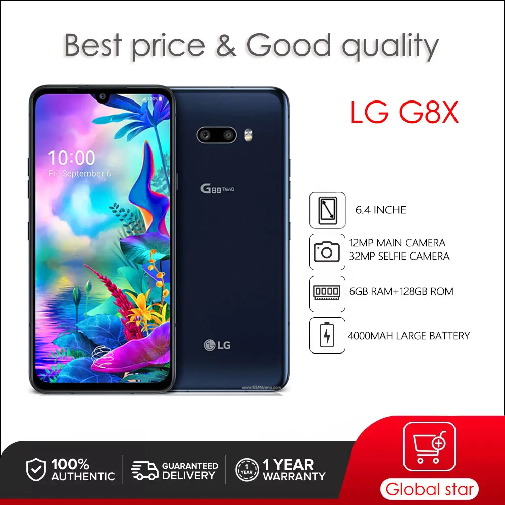 Оригинальный Восстановленный разблокированный сотовый телефон LG G8X ThinQ G850um 6 4