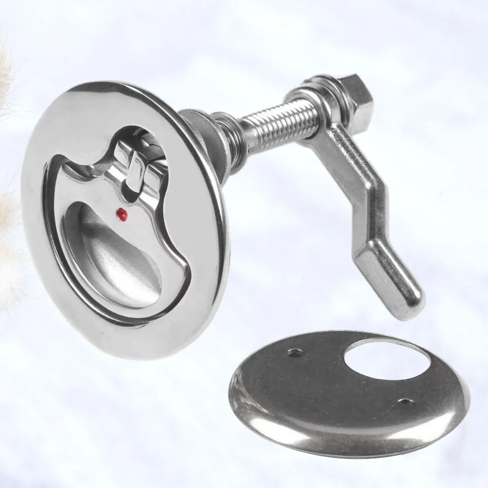 

1 Set Lift and Pull Ring Stainless Steel Boat Hatch Locker Flush Mount Handle (Silver)