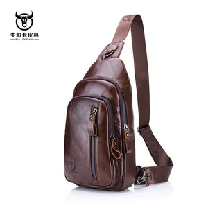 Сумка через плечо BULLCAPTAIN мужская из натуральной кожи, модный саквояж на ремне для путешествий, мессенджер