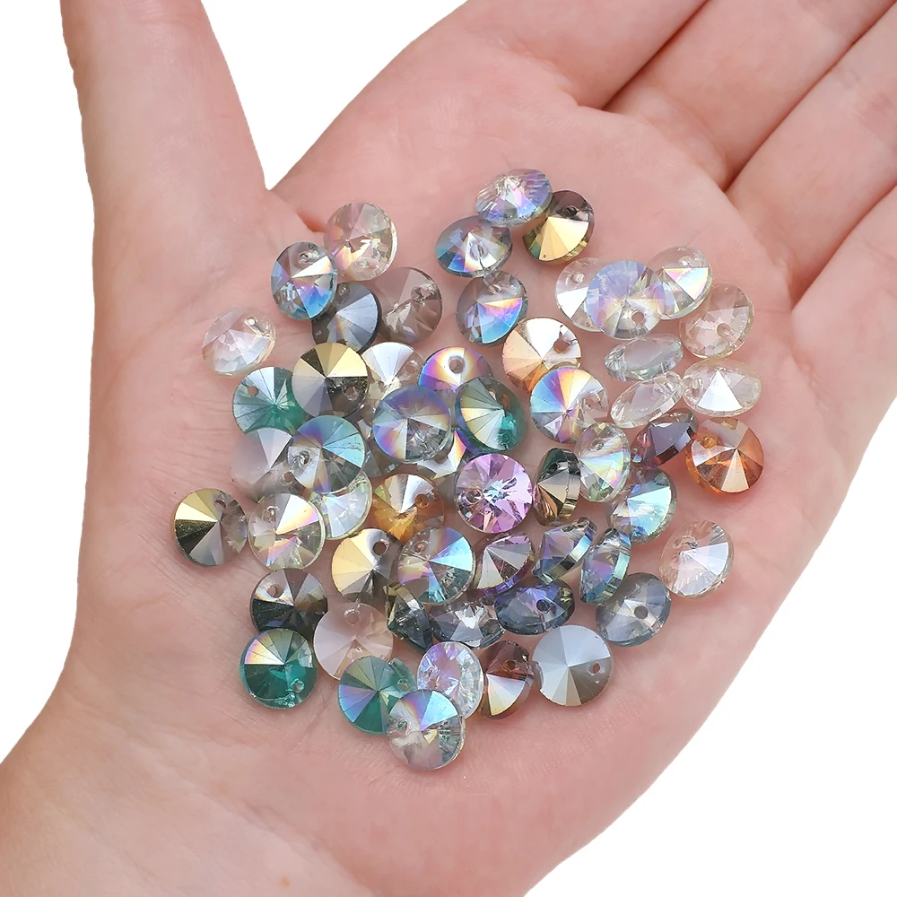 Бусины круглые из хрустального стекла 8 мм 50 шт.