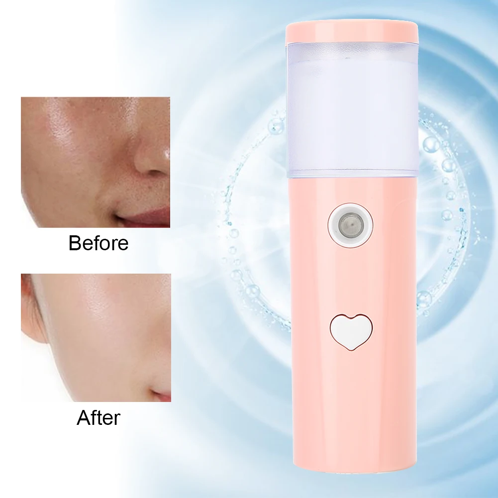 

30ml Nano Face Mister USB Rechargeable Handheld Portable Face Hydration Sprayer Cool Mist Facial Steamer Handy Mist Sprayer Pink