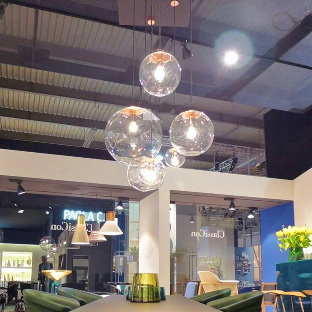 

Pendant Light Transparent Hanging Lights Energy Indoor Ceiling Lamp Restaurant Hotel Bedroom Living Room Kitchen Gold