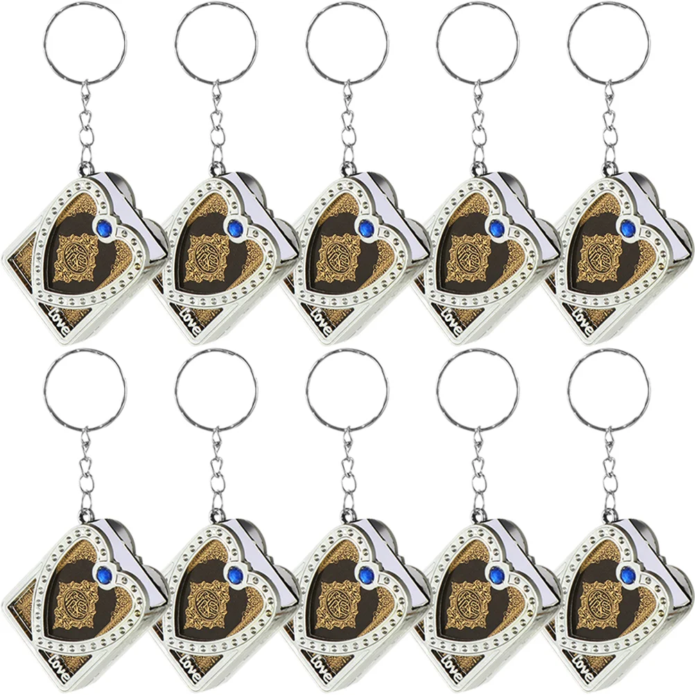 

Gold Pendant Islam Themed Keychains Small Ornaments Portable Bag Keyring Plastic