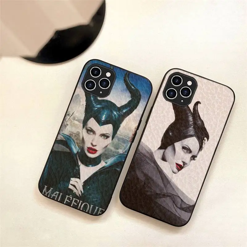 

Maleficent Film Phone Case For Iphone 7 8 Plus X Xr Xs 11 12 13 Se2020 Mini 14 Pro Max TPU+Leather Fundas