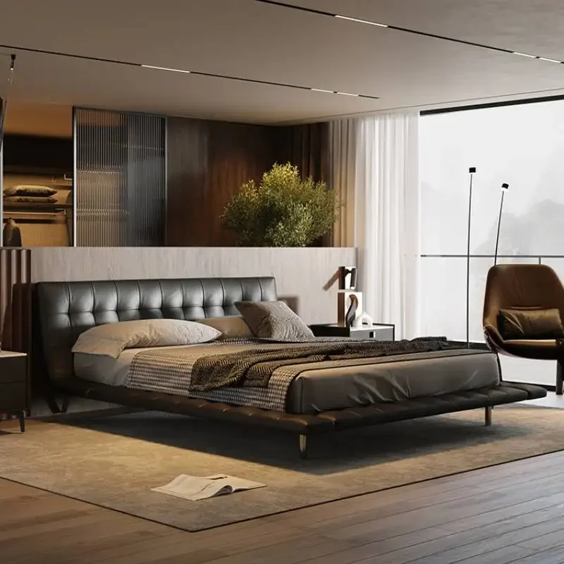 Низкопрофильная элегантная кровать с двойной платформой европейские