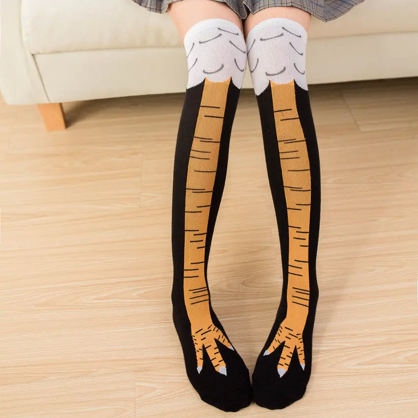 1Pair Breathable Funny Style Long Tube Stockings Chicken Feet Shape Polyester Unisex Weird Socks Nice Gift
