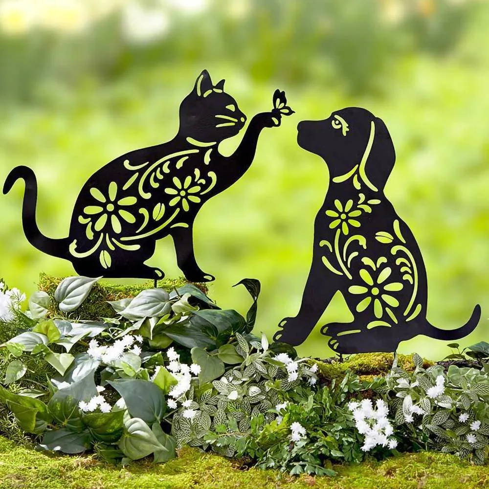 2 шт./набор декоративные садовые кошечки и собаки