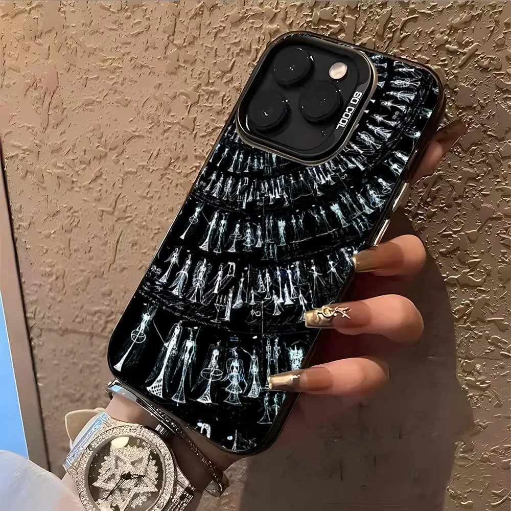 Фото Крутой чехол для телефона с забавным узором, серебристый корпус для iPhone 18, 17, 16, 15, 14, 13, 12, 11 Pro Max Plus №2