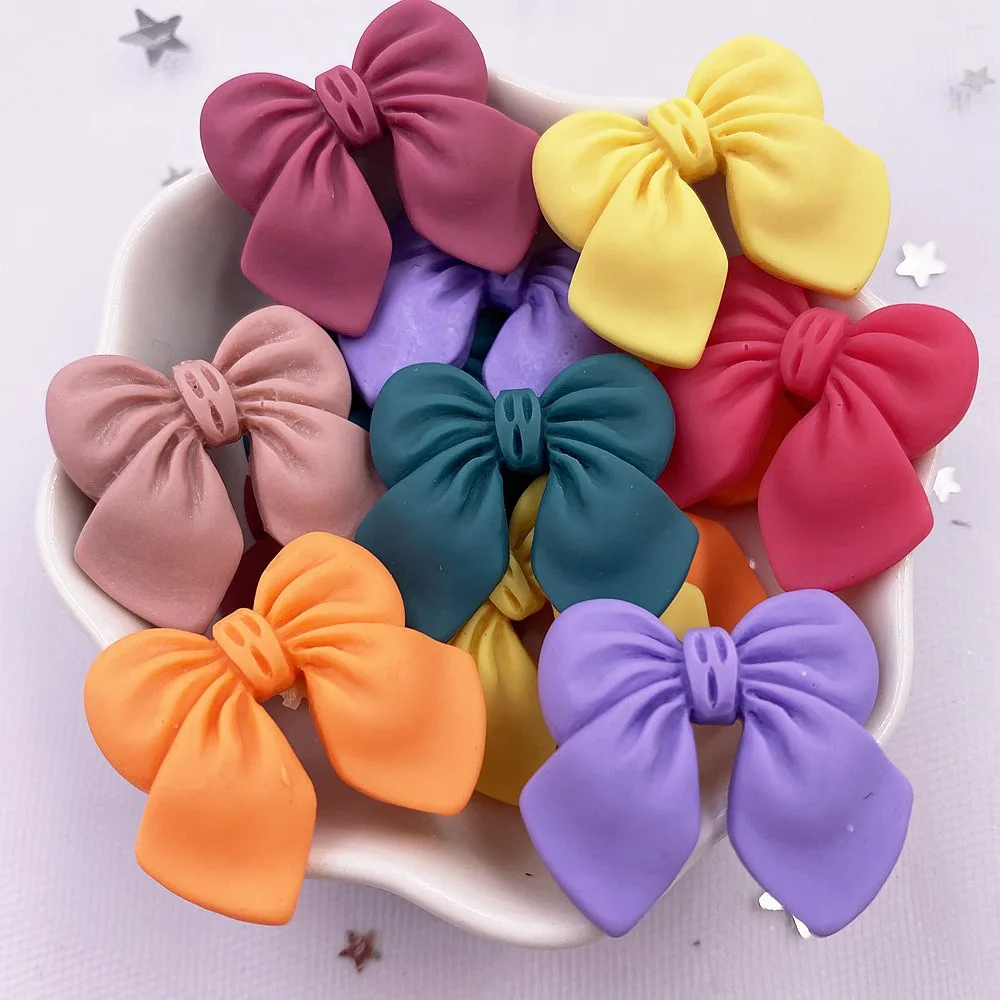 Кавайный красочный мультяшный бант из смолы с плоским задником 10 шт. альбом для