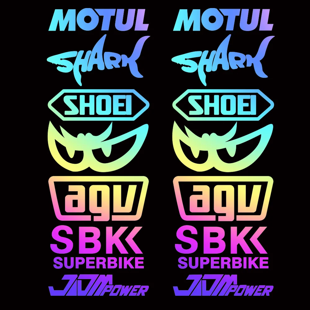 Набор светоотражающих наклеек на шлем и бак мотоцикла для YAMAHA Tmax Honda HRC Suzuki Kawasaki