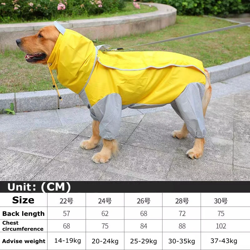 D-till Dogs Suits Dog Raincoat Waterproof Dot Rainy Cape For Medium Big Large Dogs Hooded Jacket Poncho Pet Raining Coats