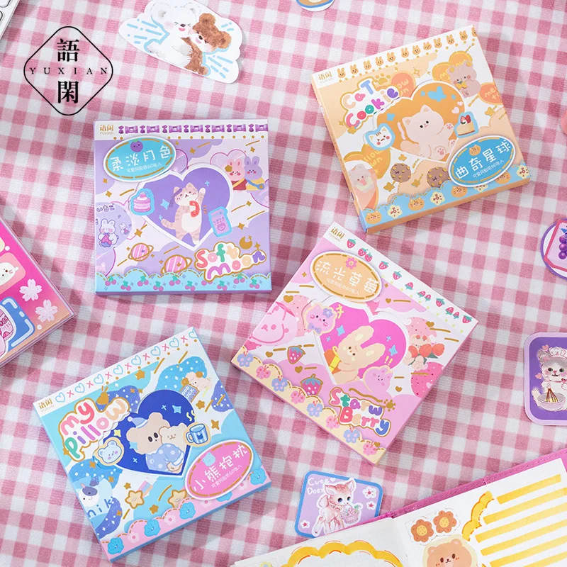 

60pcs/1lot Kawaii Stationery Stickers Mousse Kobo Diary Planner Travel Decorative Mobile Sticker Scrapbooking DIY Craft