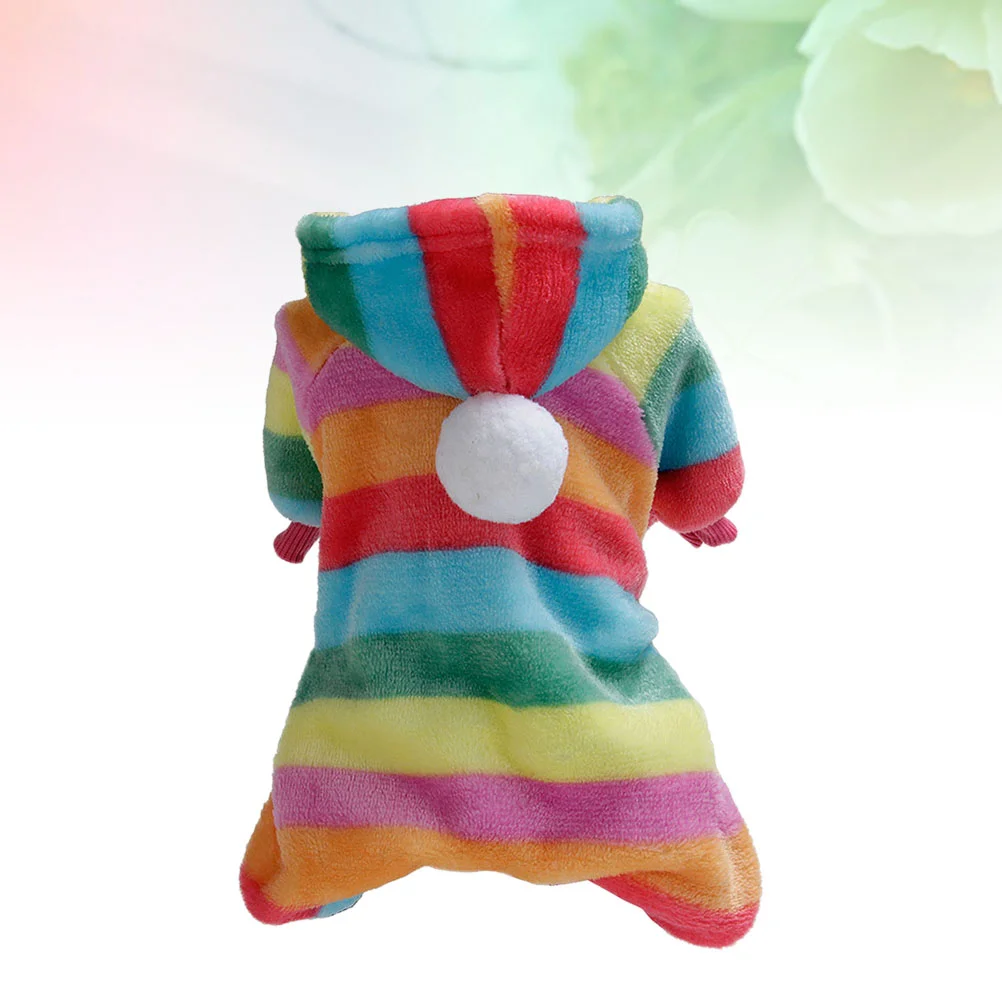 

Dog Clothes Winter Pet Warm Puppy Pajamas Coat Hoodie Outfit Fleece Onesie Coats Shirt Soft Cute Rainbow Dogs Footie Doggie