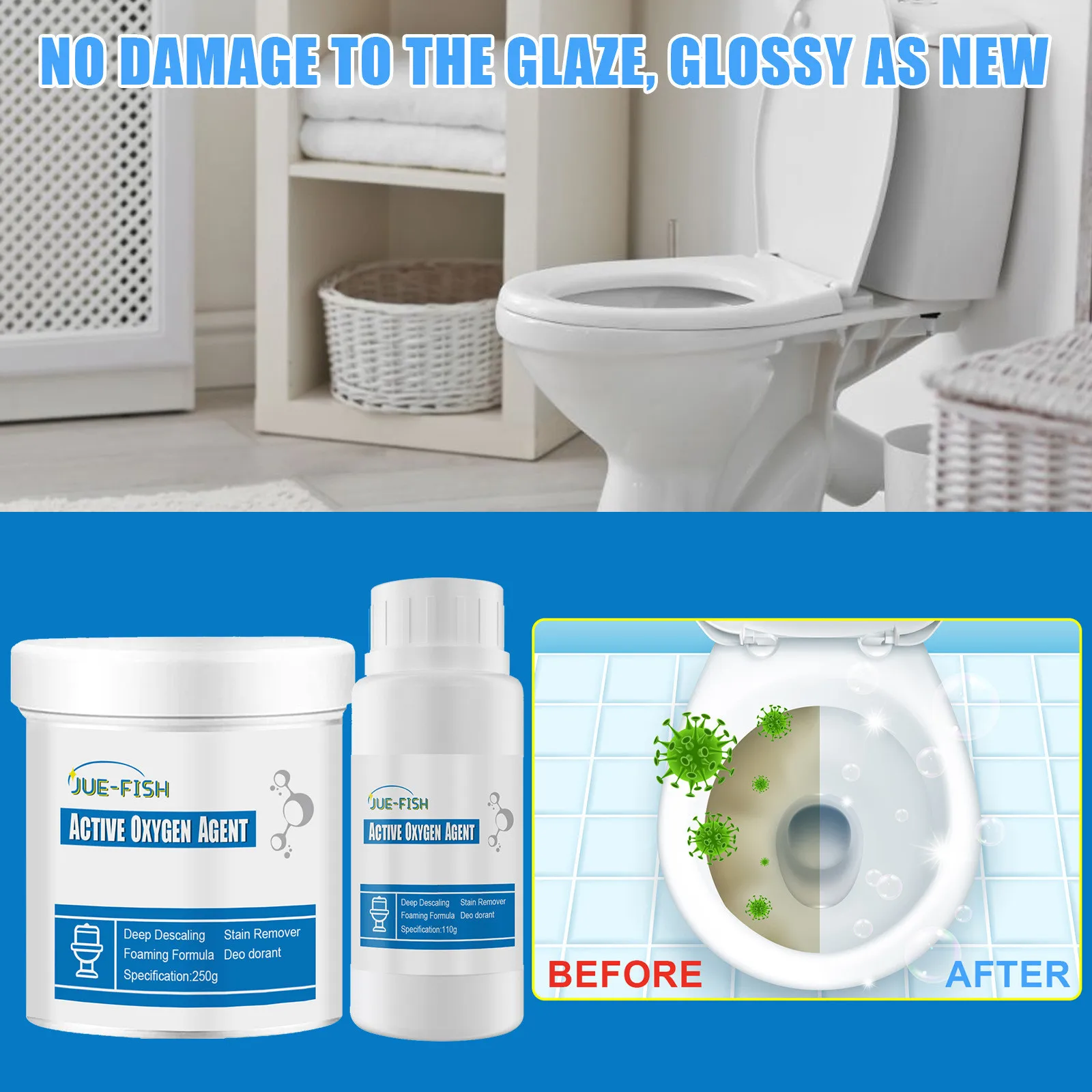 Toilet Active Oxygen Agent Powerful Pipe Dredging Kitchen Water Sewer Sink Cleaning Deodorant Powder |