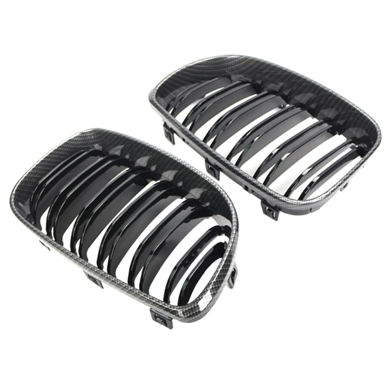 Передняя решетка радиатора для BMW E87 двойная линия из углеродного волокна левая и