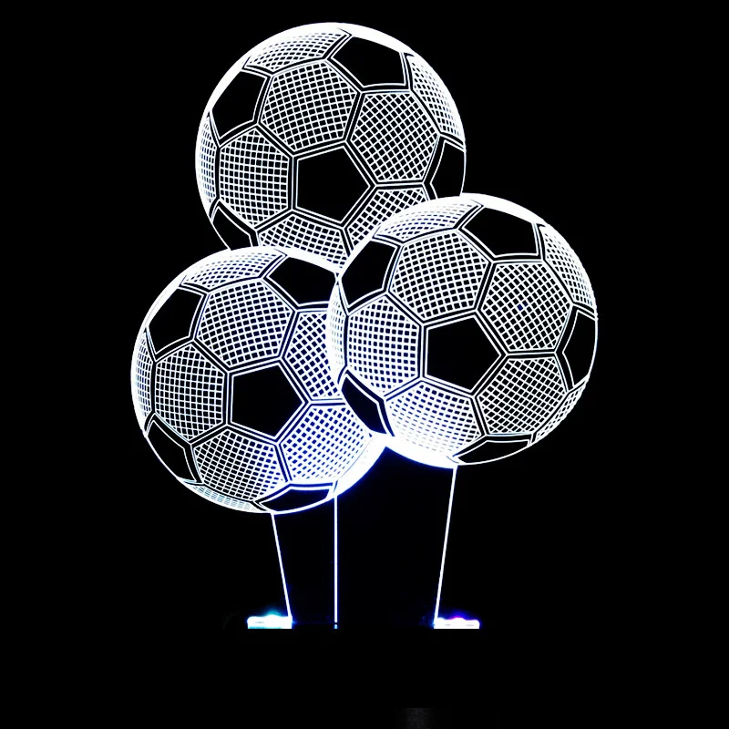 

Football Soccer 3D Acrylic Led Lamp for Gift Children's Night Light Table Lamp Birthday Party Decor Valentine's Day Bedside Lamp