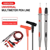 1 pair digital multimeter probe soft silicone wire needle tip universal test leads with alligator clip for led tester 1000v 20a