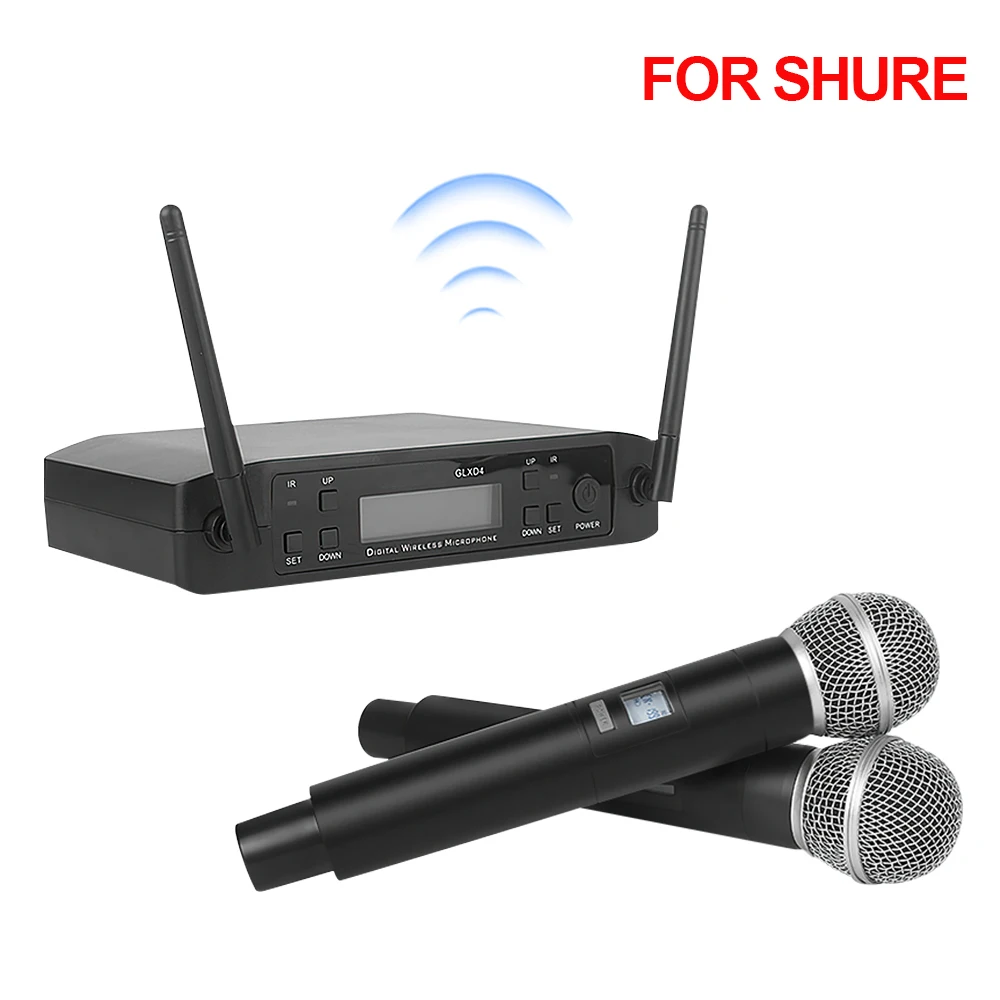 

Wireless Microphone For SHURE UHF 640-690MHz Professional Handheld Mic for Karaoke Church Show Meeting Studio Recording GLXD4