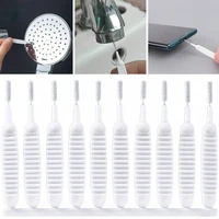 10pcs shower head hole cleaning brush white small brush pore gap clean anti clogging nylon for kitchen toilet phone hole home