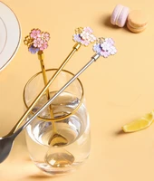creative stainless steel spoon cherry blossoms spoon coffee dessert spoon christmas gifts tableware decoration tea spoon