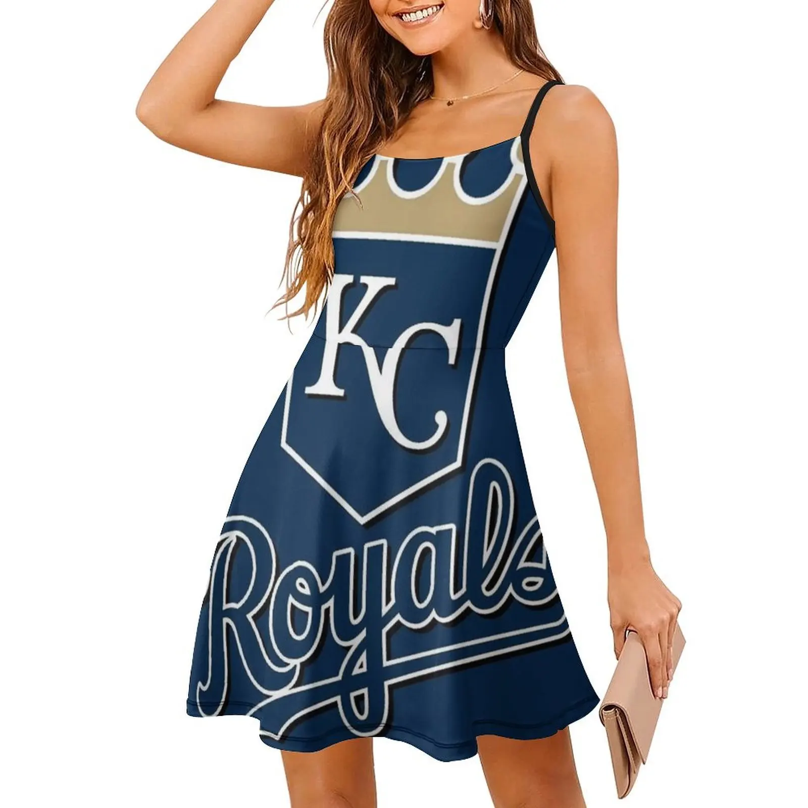 Фото Kc Royals Платье-халат с цветочным принтом для женщин Весна-лето Повседневное платье для вечеринки Kc Royals Цитаты Забавный фильм Музыка Женский фильм №3