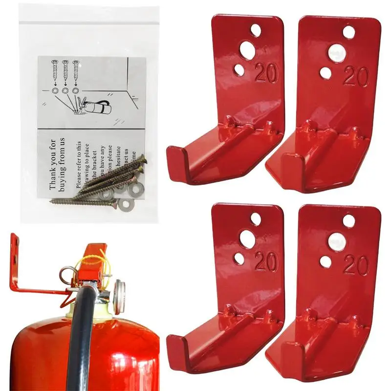 

4 шт./упаковка, настенные L-образные крючки для огнетушителя