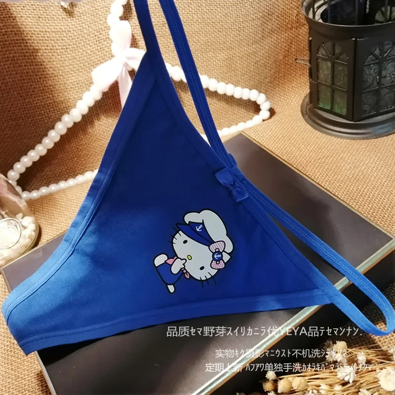 

Hello Kitty Women's Panties Summer Cotton Print Sports Swimming Panties Sweet and Cute Girls Cotton Thin Strap Bow T Panties