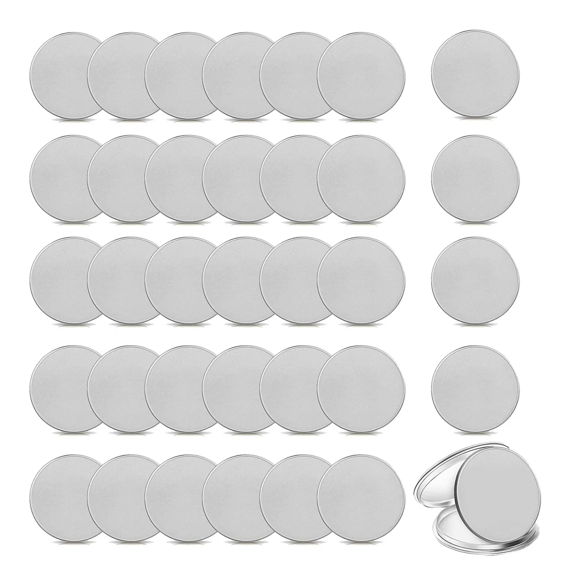 

30 Pcs Blank Challenge Coins for Engraving Blanks Coin Threaded Edged 40 Mm with Protection Box,Silver
