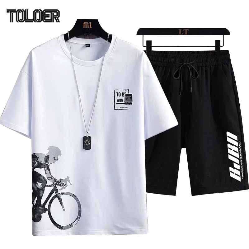 

Summer Tracksuit Men Short-sleeved Sports Suit Printed Breathable Sweatsuit for Men Special Printed Men's Sets Sportswear