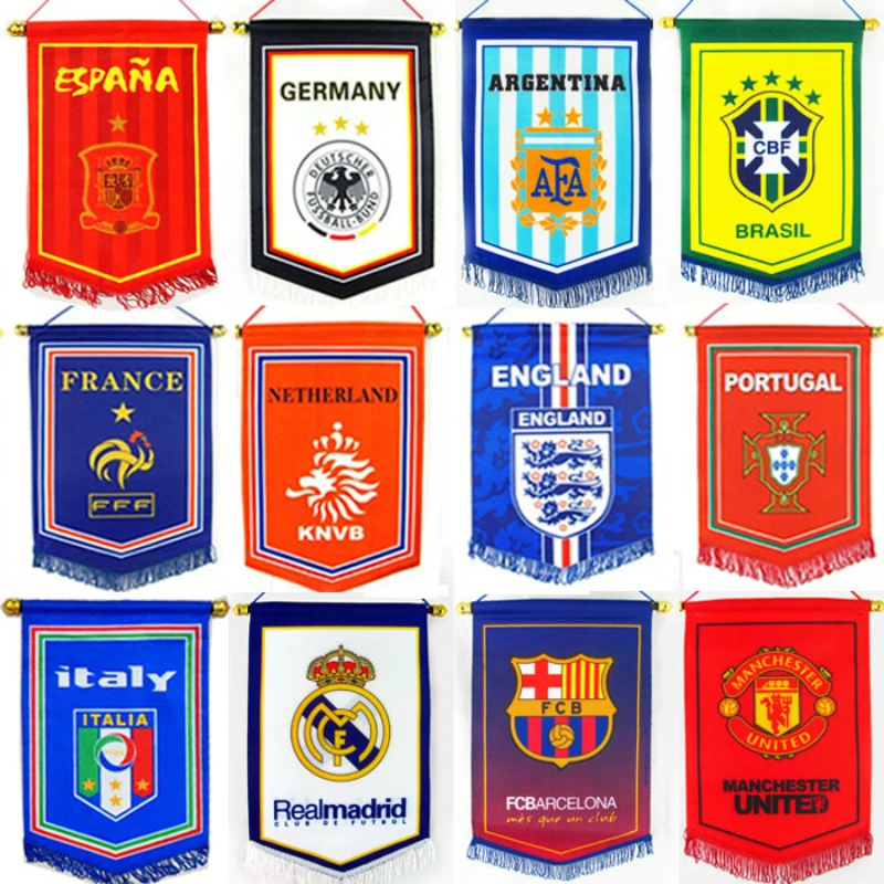 

Football Collection Flag Bar Room Decoration Real Madrid Paris Liverpool Bayern Manchester United Hanging Flag Five-pointed Flag