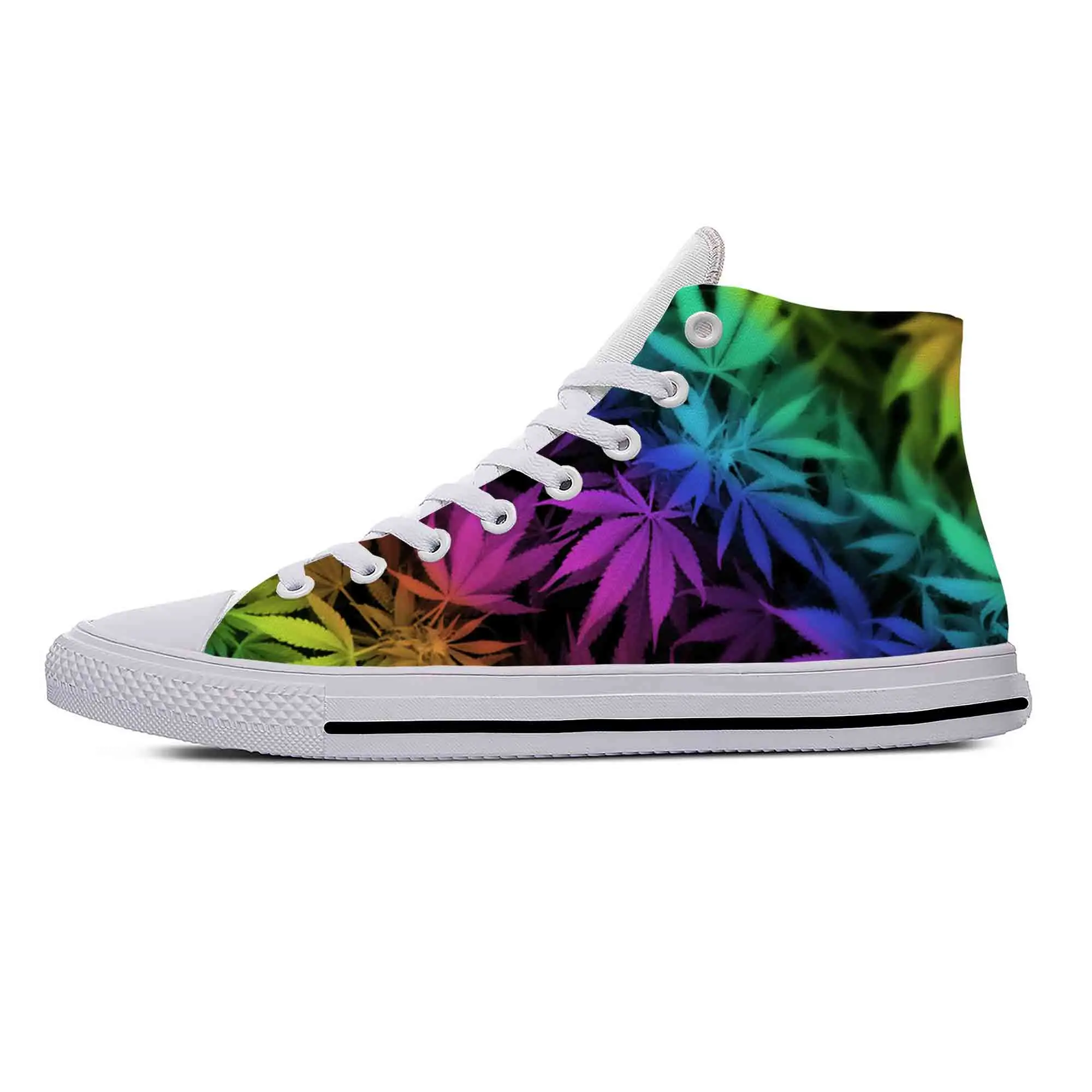 

Smoke Smoking Marijuana Leaves Weed Leaf Pot Cool Casual Cloth Shoes High Top Lightweight Breathable 3D Print Men Women Sneakers