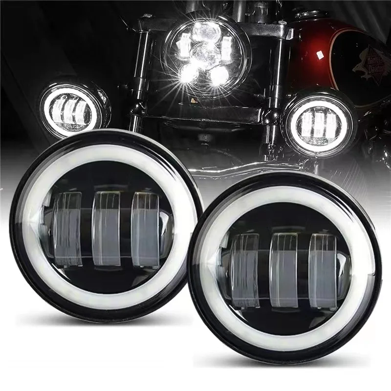 

2pcs 4.5 inch Motorcycle Led Fog Light DRL Led Fog Angel Eyes 30W Round Waterproof 4 1/2 Auxiliary Passing Lamp for motorcycles