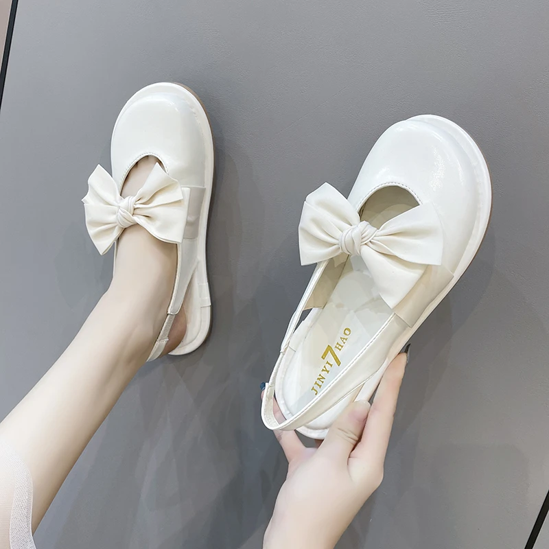

Women Flat Shoes Fashion Casual Mary Jane Shoes Women 2022 New Bow All-match Simple Women's Shoes Solid Color