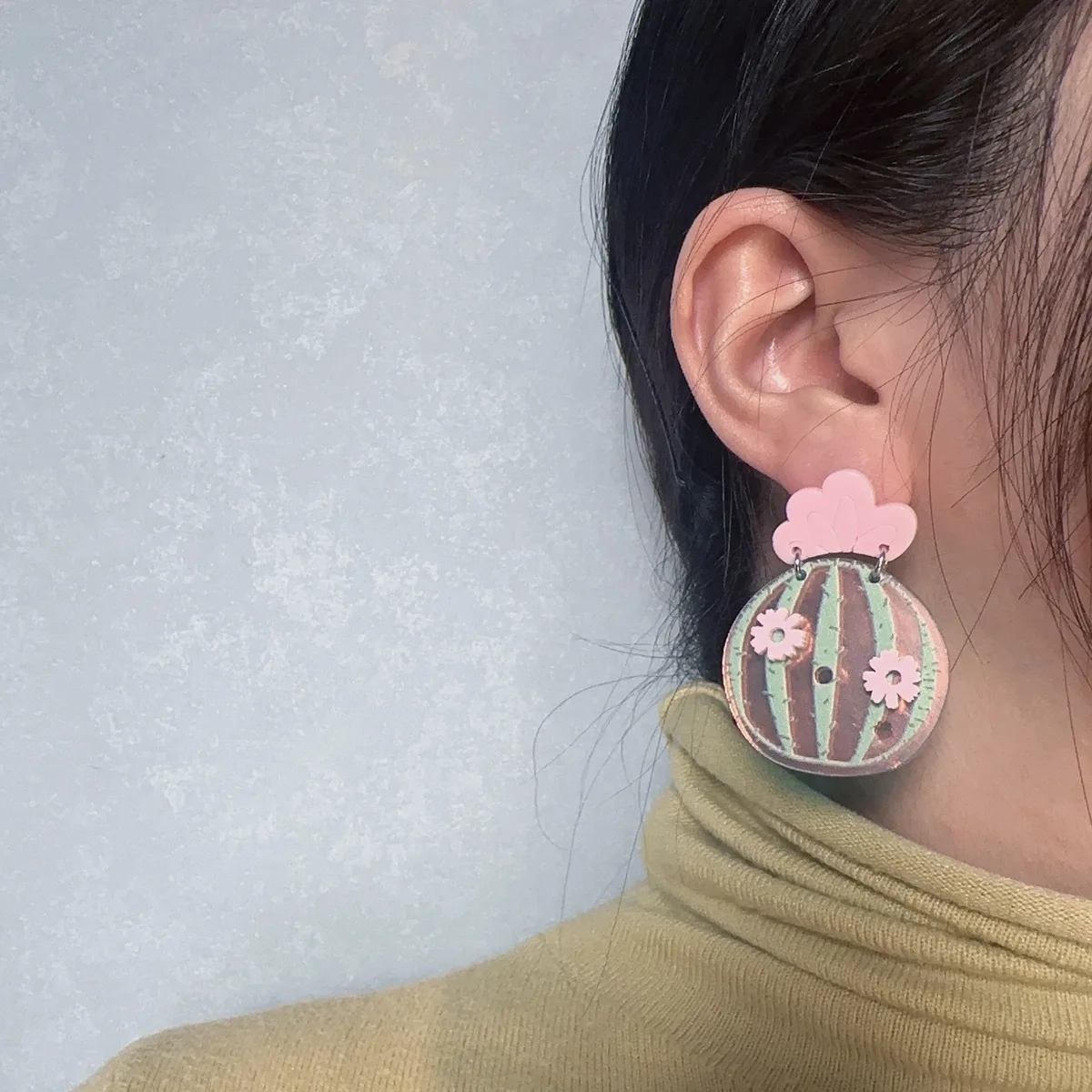 Женские акриловые серьги-капельки розовые серьги в форме цветка арбуза