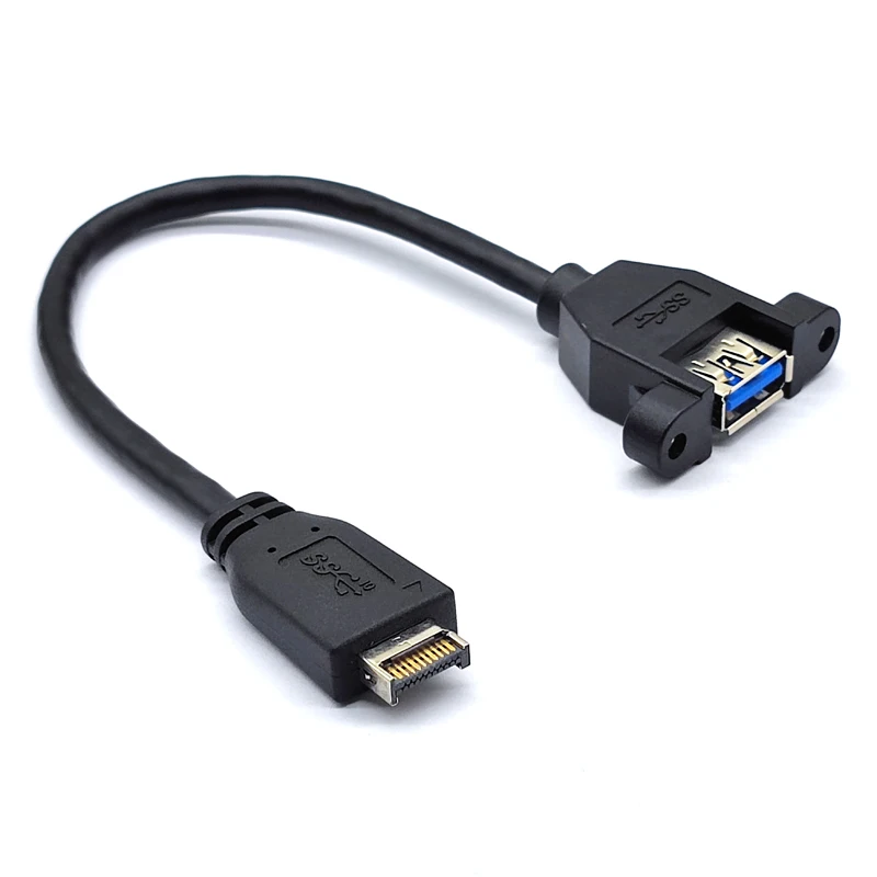 

Удлинительный кабель с винтовым креплением для передней панели USB 3,2 Gen2, 10 Гбит/с, 20 штырьков, стандарта USB, адаптер-удлинитель с женским/мужским разъемами
