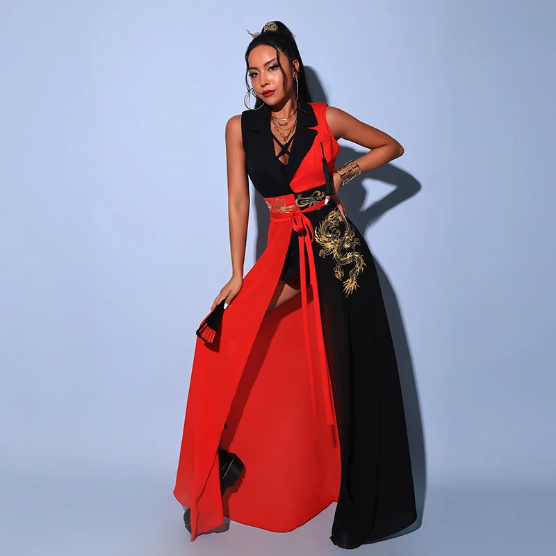 

Chinese Style Gogo Jazz Dance Costumes Women Club DJ Dance Clothes