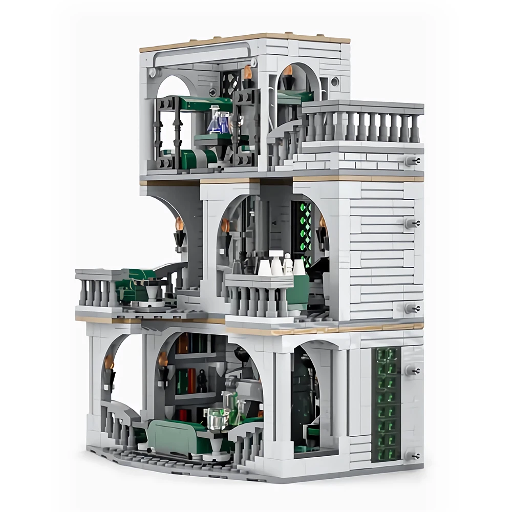 MOC Слизерин Дом обычная комната и общежитие строительные кирпичи модель