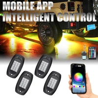 4568 in 1 rgb led rock lights bluetooth compatible app control music sync car chassis light undergolw waterproof neon lights
