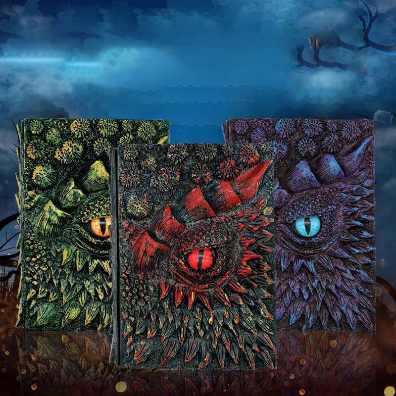 

Decorations Eye Diary Three-dimensional Handmade Retro Embossing Halloween Notebooks Drawing Embossed Dragon Journal Dragon