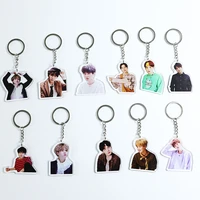 kpop bangtan boys keychain suga fans collection acrylic key chain clothes accessories cute pendant keyring for girl