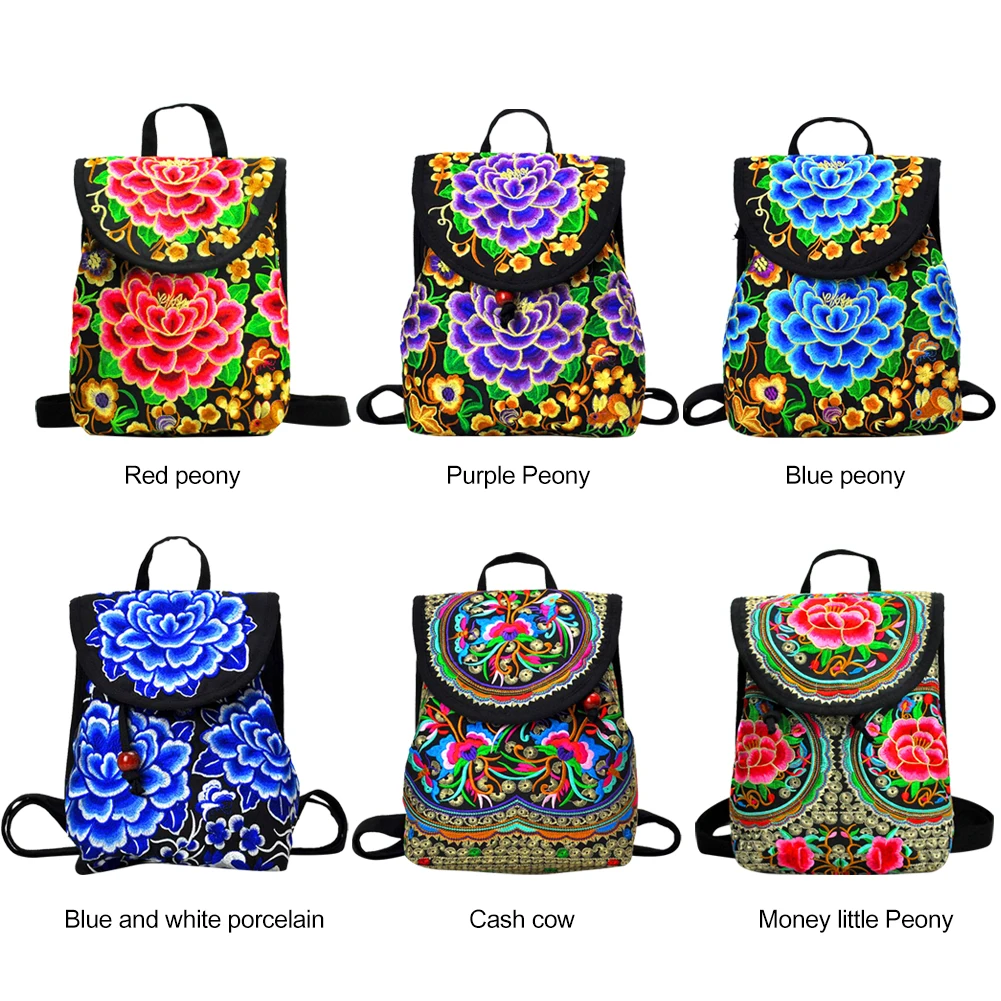 Модные рюкзаки в этническом стиле винтажная женская сумка с цветочной вышивкой